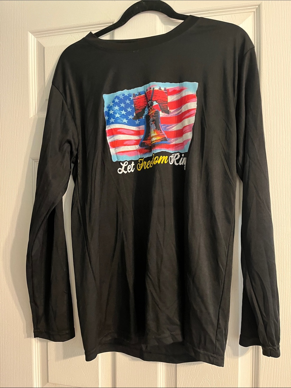 Men’s Classic Black Long-Sleeve Graphic Tee - Let Freedom Ring